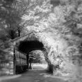 Infrared Black and White Landscape photograph Barn Vermont