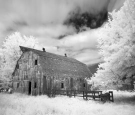 Barn, Dows Iowa Infrared Black and White Landscape photography Barn Iowa