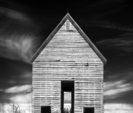 Corncrib, Franklin county, Iowa Infrared Black and White Landscape photography Barn Iowa