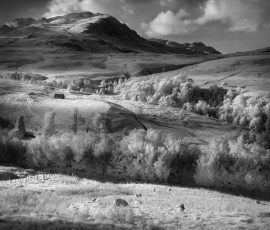 Queen's hunting field and shack at Balquhidder, Scotland Infrared Black and White Balquhidder Scotland Photography