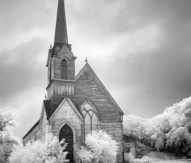 Ticonderoga Church, NY Infrared Black and White Landscape photography church NY
