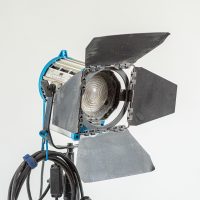 Arri 1000+, 1000W Tungsten Fresnel Spotlight -(Two Available) W/ Barn Doors and two scrims. 170$ea. Plus shipping
