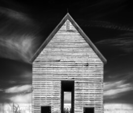 Corncrib, Franklin county, Iowa Infrared Black and White Landscape photography Barn Iowa